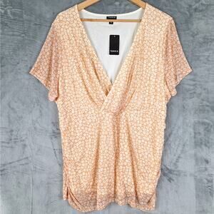 Torrid Top 3X Babydoll Ditsy‎ Floral Sheer Mesh Summer Casual Bloomcore NWT